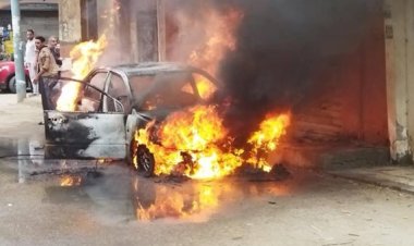 نشوب حريق داخل 3 سيارات بأوسيم