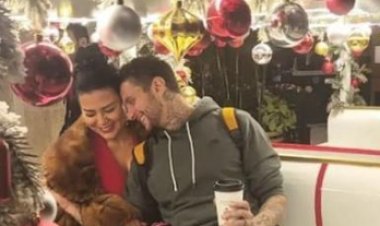 رانيا يوسف وأحمد الفيشاوي بالأحضان احتفالاً  بالكريسماس