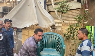 رفع 570 حالة اشغال وحملات لرفع التعديات على الطريق العام بالمنيب والبحر الأعظم