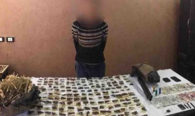 سقوط عنصر إجرامى هارب من 5 جنايات وبحوزته 8 كيلو بانجو وحشيش واستروكس وبندقية بالفيوم