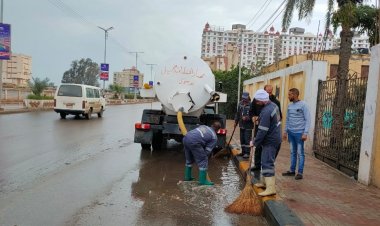 رفع مياه الأمطار بـ 9 مدن في محافظة كفر الشيخ
