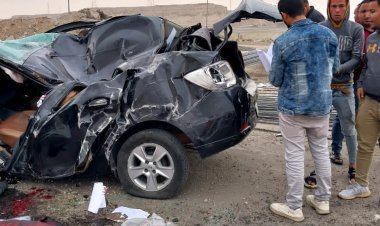 شاهد اللحظات الأولى لحادث  تصادم  5 سيارات  في حلوان