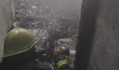 شاهد اللحظات الأولى لحريق شقة سكنية  في البساتين