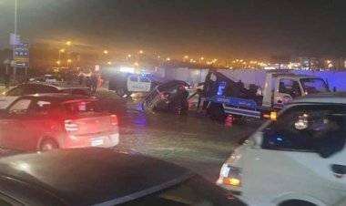 خدمات مرورية بمحيط  الهبوط الأرضى في شارع التسعين بالتجمع (صور) 