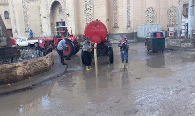 رفع مياه الأمطار بمدن وقرى 10 مراكز في محافظة كفر الشيخ