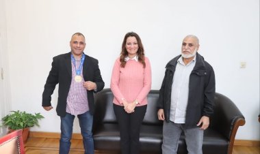 نائب محافظ الجيزة تستقبل أبطال مصر في العاب القوي من ذوي الإعاقة