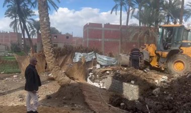 ضبط وإزالة حالات بناء مخالف وتعديات على أراضي زراعية بالجيزة