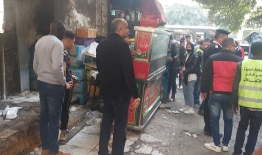 إستجابة لشكاوي المواطنين..محافظة الجيزة ترفع عربة مأكولات تفترش الطريق العام