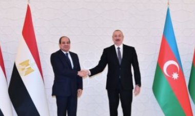 لقاء قمة بين الرئيس السيسى ورئيس أذربيجان بمقرالقصر الرئاسي بباكو