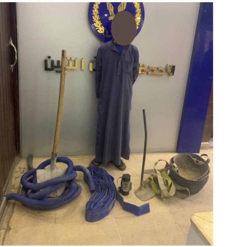 القبض على شخص أثناء تنقيبه عن الآثار داخل المقابر بالتبين