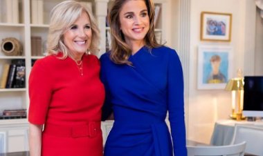 لقاء بين الملكة رانيا وجيل بايدن