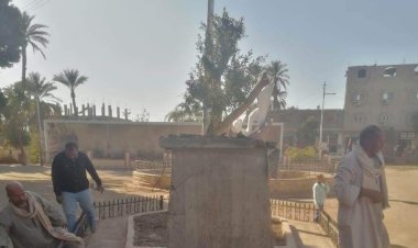 بعد إثارة السخرية.. إزالة تمثال حورس من ميدان البارود في قنا