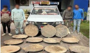 ضبط تشكيل عصابي تخصص في سرقة أغطية البالوعات بالنزهة