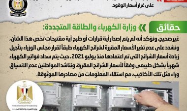 الحكومة تنفى تشكيل لجنة لتحديد أسعار الكهرباء كل 3 أو 6 أشهر على غرار الوقود