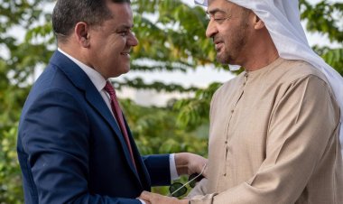 رئيس دولة الإمارات  يستقبل عبد الحميد الدبيبة