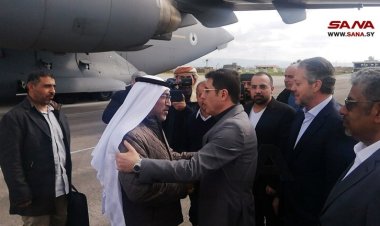 صور|وصول  وزير الصحة الإماراتي إلى سوريا