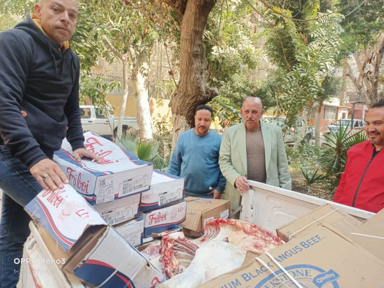 ضبط 372 كجم لحوم وكبدة غير صالحة للاستهلاك الآدمي في مجزر مخالف بالعمرانية