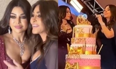 إليسا تحتفل بعيد ميلاد هيفاء وهبي الـ51 على المسرح خلال حفلهما في قطر