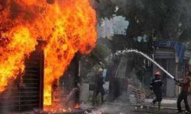 السيطرة على حريق محل أقمشة بإمبابة