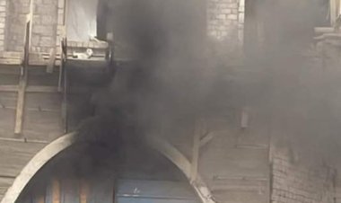 شاهد اللحظات الأولى لحريق طابقين من عقار تحت الإنشاء بمدينة نصر