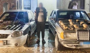 ضبط مخدرات بقيمة 1.3 مليون جنيه داخل مخازن سرية بسيارتين في شمال سيناء 