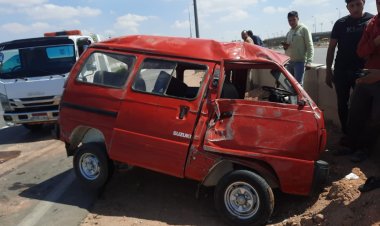 إصابة 4 أشخاص في حادث انقلاب سيارة سوزوكي بطريق مصر إسكندرية الصحراوي