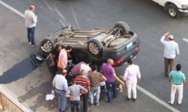 إصابة 4 أشخاص في حادث على الطريق الدائري اتجاه التجمع