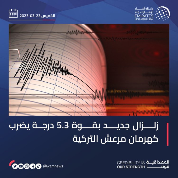 زلزال جديد بقوة 5.3 ريختر يضرب كهرمان مرعش التركية