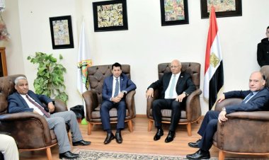 رئيس جامعة بنها يستقبل وزير الشباب والرياضة
