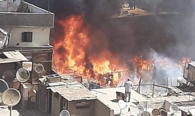 اخماد حريق هائل بعشش حدائق القبة 