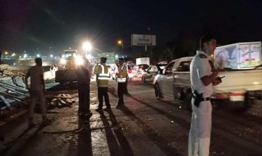 انقلاب سيارة نقل محملة ببصل على  طريق الإسكندرية الزراعي