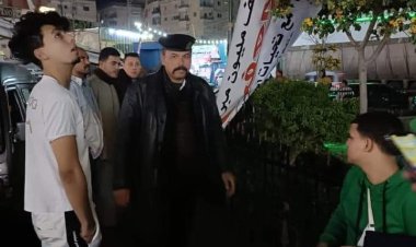 إزالة يافطة التهنئة  ببراءة  "جعفر العمدة " من شارع باشمون المنوفية