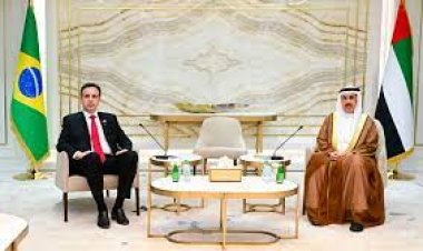 صقر غباش ورئيس مجلس الشيوخ البرازيلي يبحثان تعزيز العلاقات البرلمانية وتفعيلها