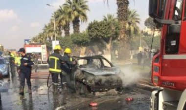 السيطرة على حريق في سيارة ملاكي بطريق مصر إسكندرية الصحراوي