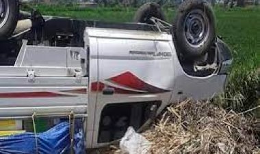 مصرع تاجر وإصابة سائق في حادث تصادم سيارة ربع نقل ومقطورة بالمنيا