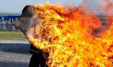 عامل يحرق زوجته بالبنزين في منشأة القناطر