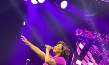 لحظة سقوط شيرين عبد الوهاب على المسرح بدبي.. وتهدد برفع قضية على المنظمين