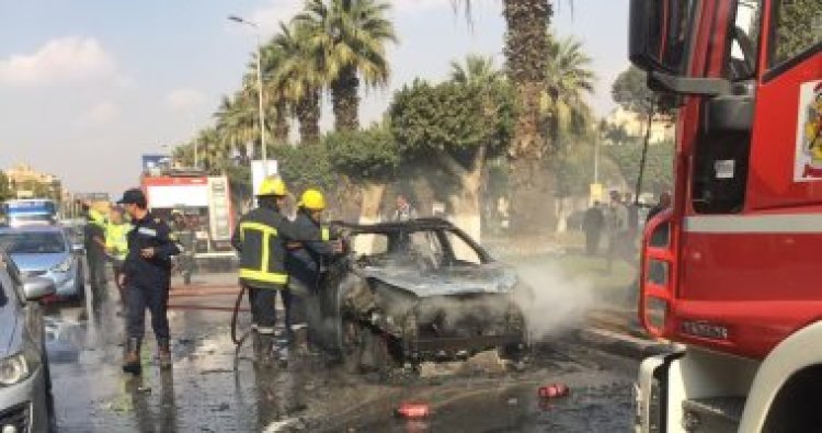 السيطرة على حريق في سيارة ملاكي بطريق مصر إسكندرية الصحراوي