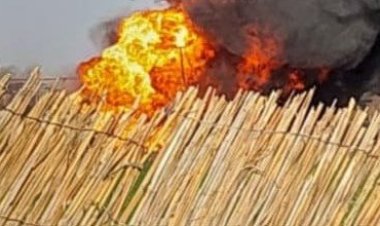 نشوب حريق بمخزن تنر بمنطقة أكتوبر