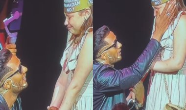 طفلة تنهار من البكاء بعد رؤية محمد رمضان على المسرح في أمريكا.. والأخير يقبل يدها