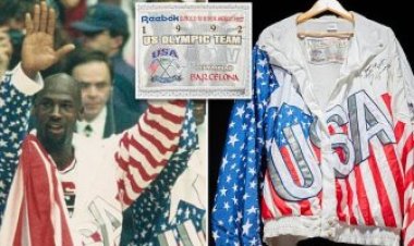 طرح  سترة مايكل جوردان للبيع مع فريق الأحلام 1992