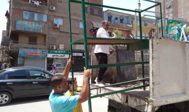 استجابة لشكاوى المواطنين.. رفع 300 مخالفة إشغالات بميادين الجيزة والمنيب