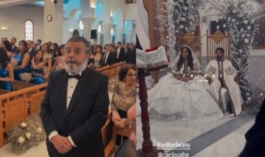 بالصور.. ماجد الكدواني يحتفل بزفاف ابنه في إحدى الكنائس