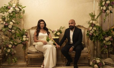 المؤلف هانى سرحان يحتفل بخطوبته على الفنانة بسمة داود فى جو عائلى اليوم