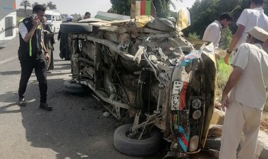 «السيارة تحولت خردة و9 مصابين».. ننشر أول صور لحادث «شنهور» في قنا