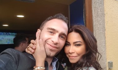 قبلات وأحضان.. شيرين عبد الوهاب تحتفل بعيد ميلاد حسام حبيب