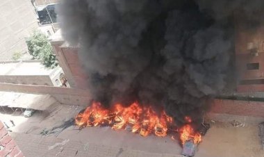 حريق 7 سيارات.. عمال جراج ترسا: «النار جات من الخوص المظلل»