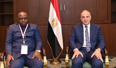 وزير الري يستقبل نظيره من أفريقيا الوسطى على هامش اجتماعات الجمعية العمومية للامكاو