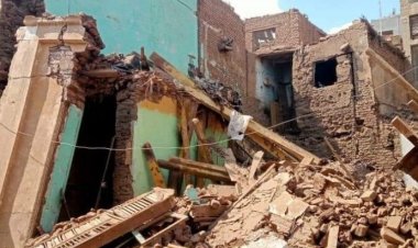 انهيار  عقار مكون من طابقين بشارع المحطة في الجيزة