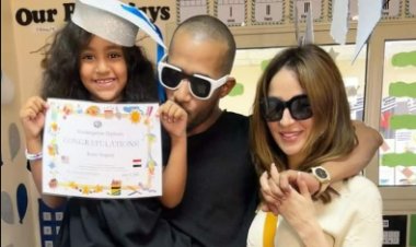 محمد رمضان يحتفل بانتقال ابنته من الحضانة إلى الصف الأول الابتدائي